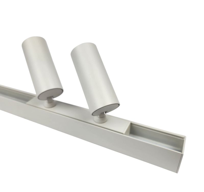 Magnetic Track Spot 35 Double adjustable spotlight head - White in track