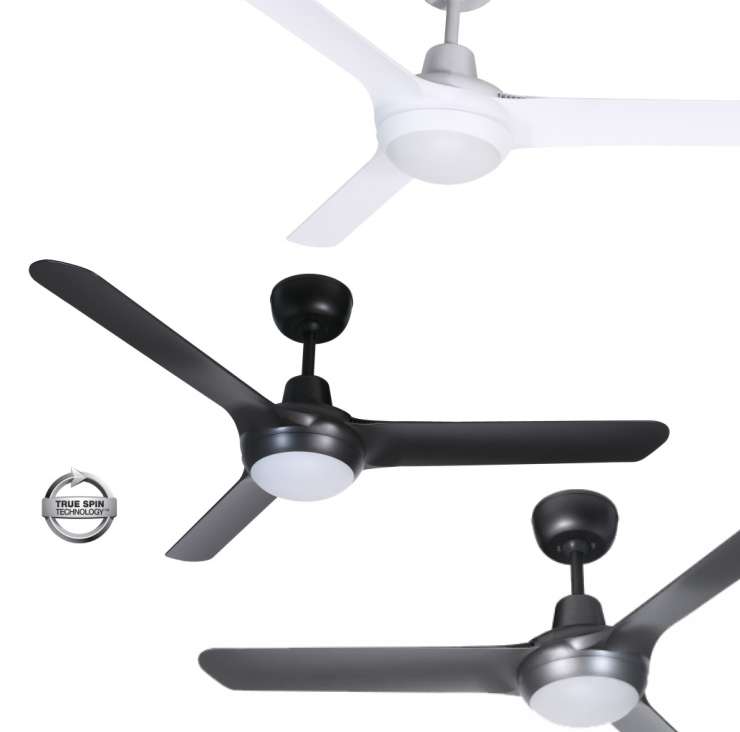 Ventair Spyda Ceiling Fans with LED Light, White, Black & Titanium