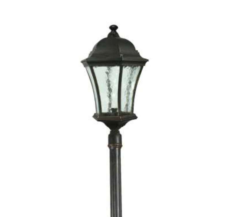 Lode - Strand Coach light on Post - Bronze - closeup