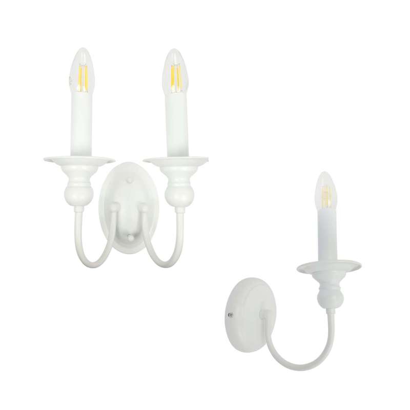 Ailia Imports Sussex White Wall Lights - 2 sizes