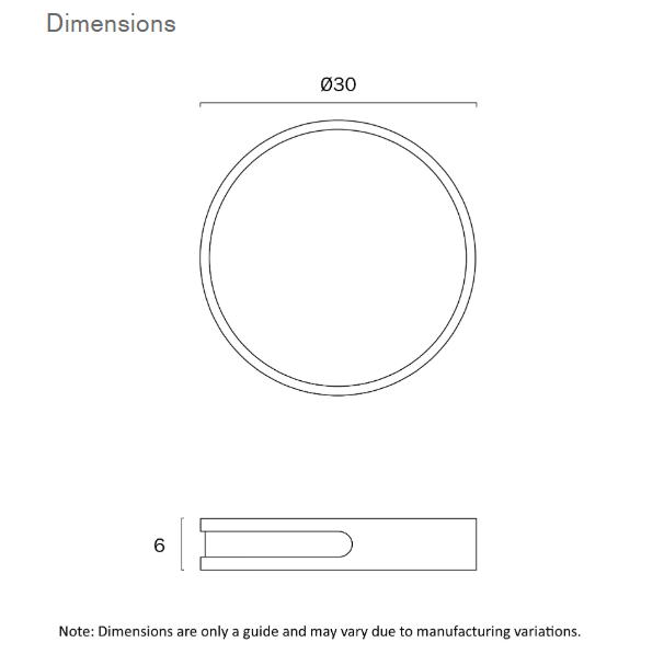 Telbix Thalia Teak Timber Round Oyster light - 12w Dimensions