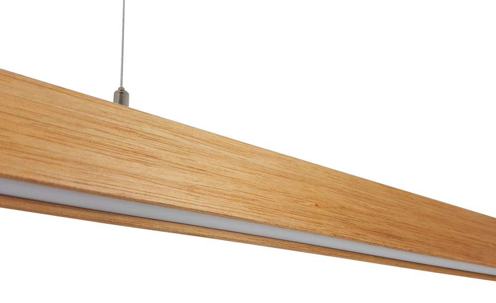Ailia Imports American White Oak timber Pendant light - closeup