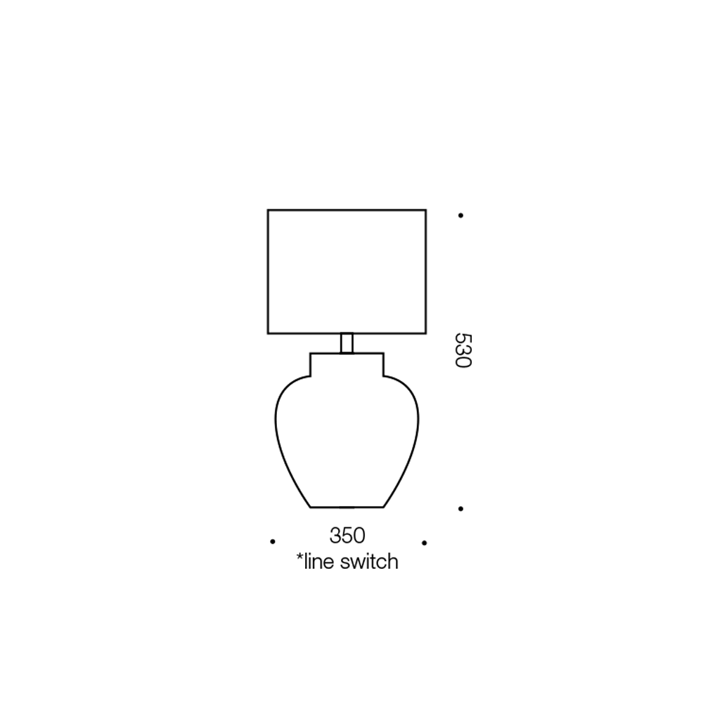 Telbix Ting Blue / White Table Lamp - size