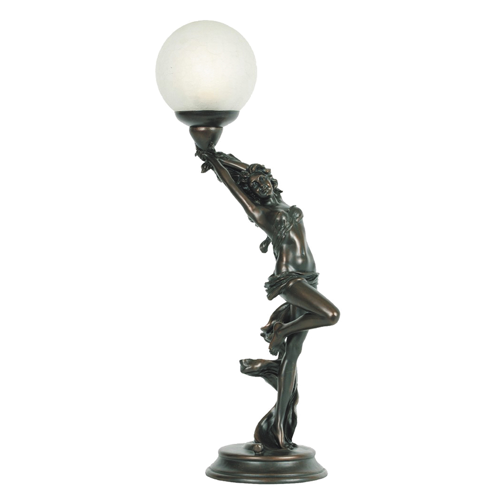 G&G Brothers Art Deco Lady Leaning Table Lamp TL-055Y/BRZ