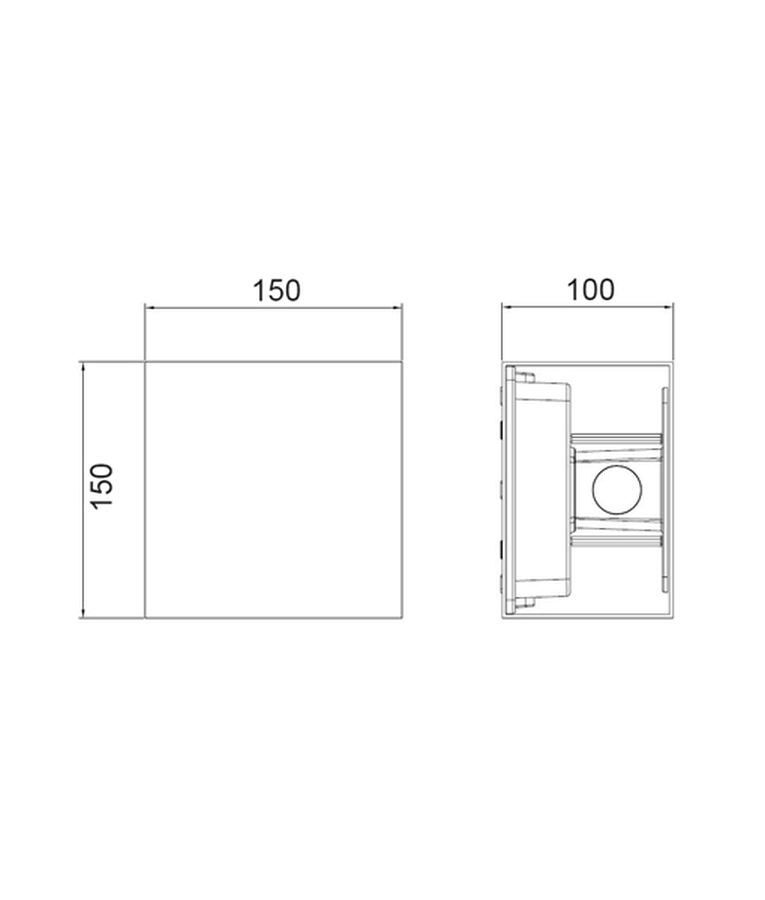Toca Square LED Wall Light Dimensions