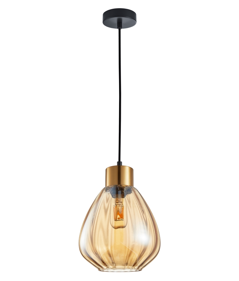 CLA Tulip1 1 Light Amber Single Pendant Light