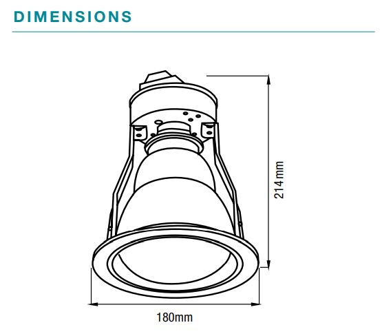 Martec Uno Single heater Dimensions