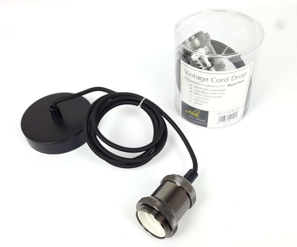 Vintage 1 Light cord set - Black Pearl