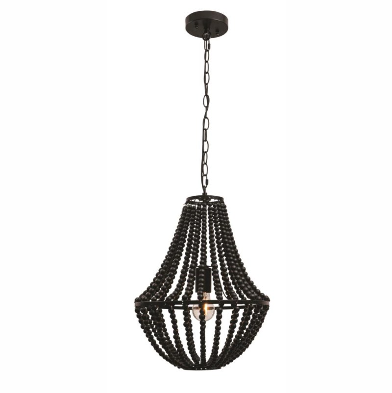 MG2621 Willow 1 Light Pendant Black